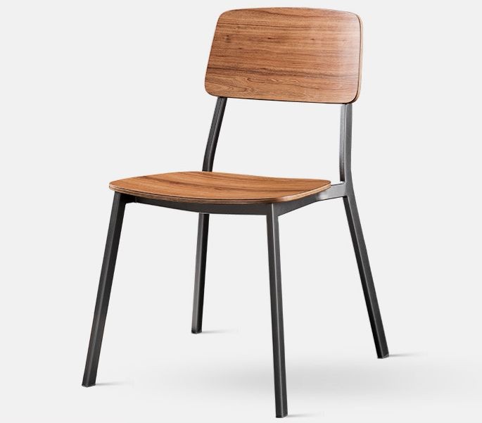 Metal Chair with Wood Back