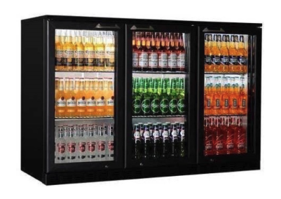 Black Back Bar Refrigerator 3 Door