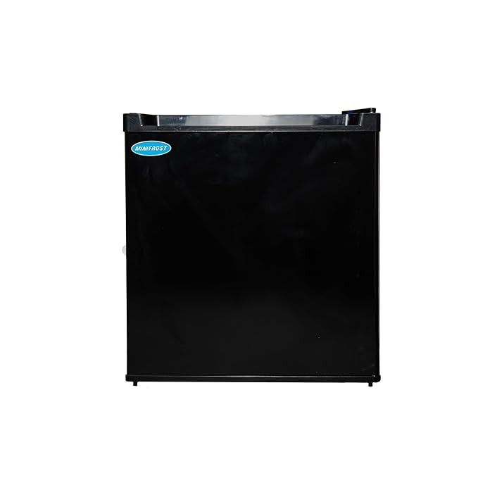 Minifrost 50 L Single Door Mini Fridge Ideal for Home, Office, Dorm Room | Personal Minibar | Compact Size | Black (50 Liters)