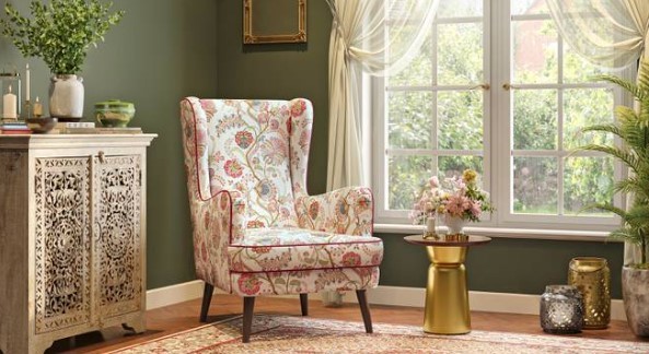 Lounge Chair in Viva Bloom Fabric