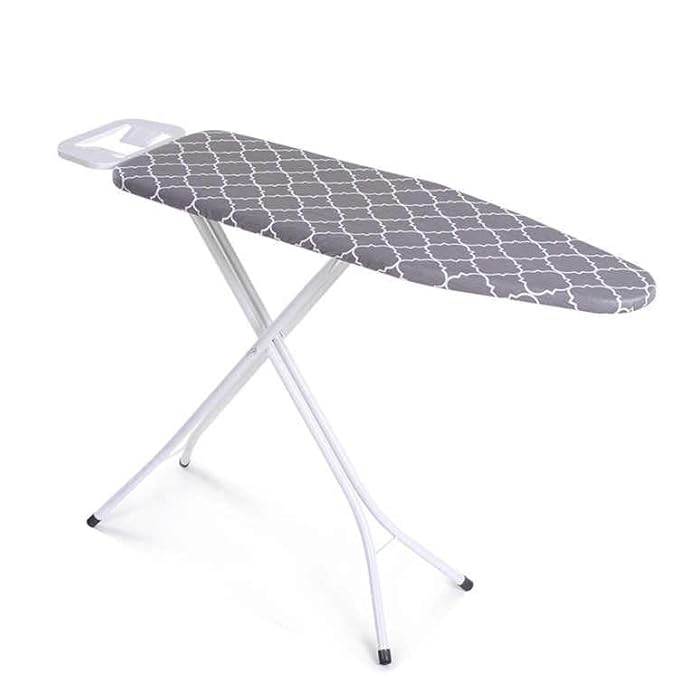 Ironing Board with Press Holder, Foldable & Height Adjustable/Ironing Board Covers with Foam pad,with Handles, Make in India. Lattice Grey