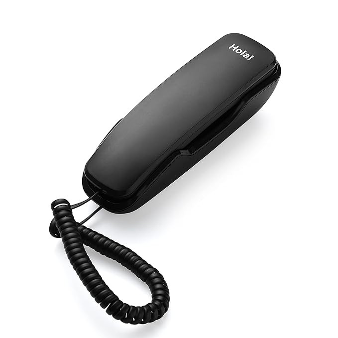 Hola! TF 510 Corded Landline Phone, Wall/Desk Mountable, Clear Call Quality, Compact Design, Redial/Mute/Hold Function  (Black)